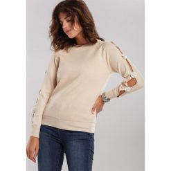 Beżowy Sweter Sandhurst. Brązowe swetry damskie other, s, bez wzorów, casualowe, bez rękawów, bez kaptura. Za 79,99 zł.