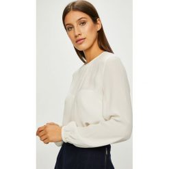 Tommy Hilfiger - Bluzka. Szare bluzki asymetryczne TOMMY HILFIGER, z tkaniny, casualowe, z okrągłym kołnierzem. Za 299,90 zł.