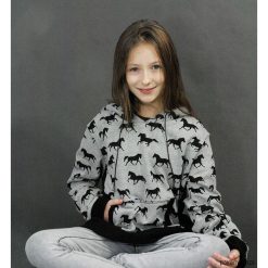 Bluzy dziewczęce: Bluza z konikami – mała