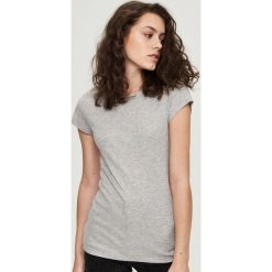 Gładki T-shirt z bawełny - Jasny szar. Szare t-shirty damskie marki Sinsay, s, z bawełny. Za 9,99 zł.