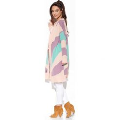 Kardigan oversize w paski łosoś-liliowy. Swetry damskie Lemoniade, s, w paski. Za 199,90 zł.