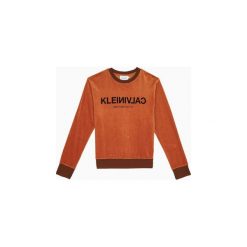 Bluzy Calvin Klein Jeans K20K201485 CHENILLE CREW. Pomarańczowe bluzy damskie Calvin Klein Jeans, s, bez wzorów, z jeansu, bez rękawów, bez kaptura. Za 432,28 zł.