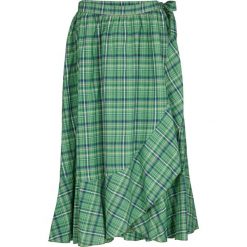 Spódnica kopertowa z kolekcji Maite Kelly bonprix zielony bluszcz w kratę. Zielone spódniczki damskie bonprix, bez wzorów, kopertowe. Za 89,99 zł.
