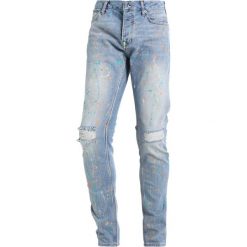Topman PAINT RIP Jeans Skinny Fit blue. Niebieskie jeansy męskie relaxed fit marki Topman. W wyprzedaży za 224,10 zł.