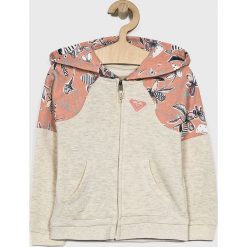 Roxy - Bluza dziecięca 91-122 cm. Białe bluzy dziewczęce Roxy, bez wzorów, z bawełny, bez rękawów, z kapturem. W wyprzedaży za 119,90 zł.
