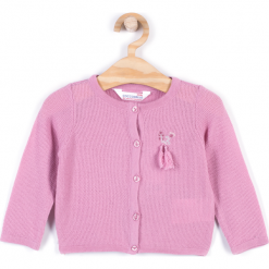 Sweter. Różowe swetry dziewczęce marki BUNNY, z aplikacjami, z bawełny. Za 29,90 zł.
