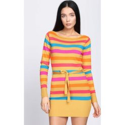 Żółta Sukienka Never See. Żółte sukienki dzianinowe Born2be, l, oversize. Za 29,99 zł.