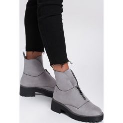 Szare Botki Dancing Barefoot. Szare botki damskie Renee, za kostkę, bez obcasa, na obcasie, na zamek. Za 129,99 zł.