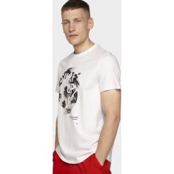 T-shirt męski TSM252 - biały. Białe koszulki męskie 4f, m, bez wzorów, z bawełny, bez kołnierzyka. Za 59,99 zł.