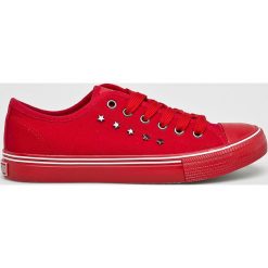 Big Star - Tenisówki. Czerwone trampki i tenisówki damskie BIG STAR, bez wzorów, z gumy, na sznurówki. W wyprzedaży za 69,90 zł.