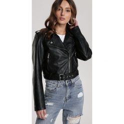 Czarna Ramoneska Mayarian. Czarne kurtki damskie Renee, xl, w paski, rockowe, bez kaptura. Za 149,99 zł.