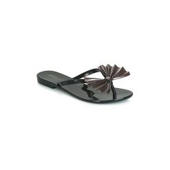 Japonki Melissa HARMONIC BOW VI. Czarne klapki damskie Melissa, bez wzorów, bez obcasa. W wyprzedaży za 175,20 zł.