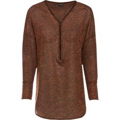 Shirt z długim rękawem bonprix terakota melanż. Pomarańczowe koszulki damskie bonprix, bez wzorów, z poliesteru, z dekoltem w serek, z długim rękawem. Za 99,99 zł.