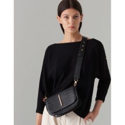 Sweter z rękawami 3/4 - Czarny. Czarne swetry damskie Mohito, s, bez wzorów, bez rękawów, bez kaptura. Za 79,99 zł.