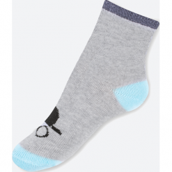 SKARPETY. Szare skarpetki chłopięce SOCKS BOY, bez wzorów, z elastanu. Za 7,90 zł.
