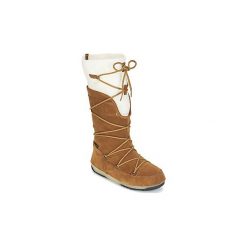 Śniegowce Moon Boot ANVERSSA WOOL. Pomarańczowe sandały damskie Moon Boot, bez obcasa, bez zapięcia. Za 394,50 zł.