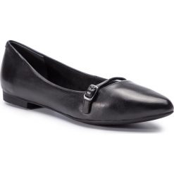 Baleriny TAMARIS - 1-24234-22 Black Leather 003. Czarne baleriny damskie Tamaris, bez wzorów, ze skóry, bez obcasa, bez zapięcia. Za 199,90 zł.