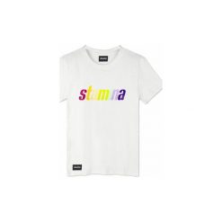 RAINBOW TEE WHITE. Białe t-shirty męskie marki MAJORS, s, z nadrukiem, z bawełny. Za 99,00 zł.