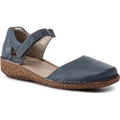 Półbuty RIEKER - M0969-13 Blue. Niebieskie półbuty damskie Rieker, ze skóry. Za 229,00 zł.