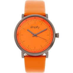 Zegarek kwarcowy "the 6200" w kolorze pomarańczowo-antracytowym. Szare, analogowe zegarki damskie Simplify, ze stali. W wyprzedaży za 131,95 zł.