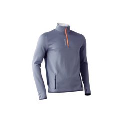 Bluza do piłki nożnej T500. Czarne bluzy męskie rozpinane marki KIPSTA, m, z materiału. Za 59,99 zł.