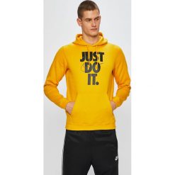 Nike - Bluza. Żółte bluzy męskie Nike, s, z nadrukiem, z bawełny, z kapturem, bez rękawów, z kapturem. Za 259,90 zł.