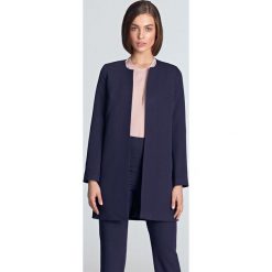 Długi elegancki żakiet w ciemnym fiolecie. Żakiety damskie NIFE, xl, bez wzorów, z elastanu. Za 189,00 zł.