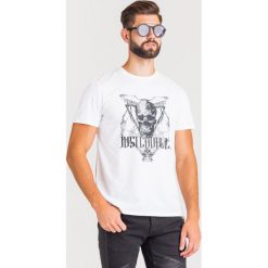 T-SHIRT Just Cavalli. Białe t-shirty męskie m, z nadrukiem, z bawełny, z okrągłym kołnierzem. Za 335,40 zł.
