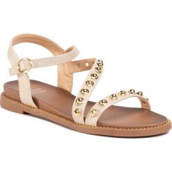 Sandały JENNY FAIRY - TS4832-01 Beige. Brązowe klapki damskie Jenny Fairy, bez wzorów, ze skóry ekologicznej, bez obcasa, na obcasie. Za 79,99 zł.