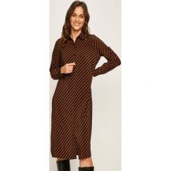 Vero Moda - Sukienka. Czarne sukienki damskie Vero Moda, na co dzień, s, w paski, z poliesteru, casualowe, bez kołnierzyka, z długim rękawem, długie, mini, proste. W wyprzedaży za 79,90 zł.