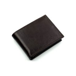 Portfel męski skórzany SOLIER brązowy - brązowy. Pomarańczowe portfele męskie Solier, bez wzorów, ze skóry. Za 79,99 zł.