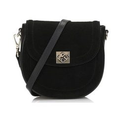 Skórzana torebka w kolorze czarnym - (S)19 x (W)17 x (G)8 cm. Czarne torebki klasyczne damskie Kazar, w paski, ze skóry, na ramię, bez dodatków. W wyprzedaży za 359,95 zł.