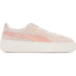 Trampki na grubej podeszwie Jr Suede Platform Snk. Różowe buty dziewczęce sportowe Puma, ze skóry. Za 377,96 zł.