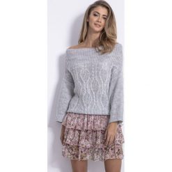 Sweter F836. Swetry damskie Fobya, s, bez wzorów, ze splotem, bez rękawów, bez kaptura. Za 114,00 zł.