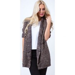 Kardigany damskie: Brązowy Blezer Swetrowy BB20399