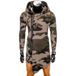 Bluzy męskie: BLUZA MĘSKA ROZPINANA Z KAPTUREM B762 – MORO