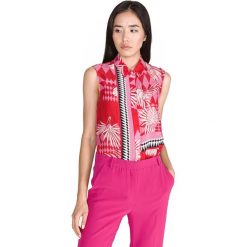 Versace Jeans Bluzka Czerwony. Czerwone bluzki damskie Versace Jeans, s, bez wzorów, z jedwabiu, bez kołnierzyka, bez rękawów. Za 1594,95 zł.