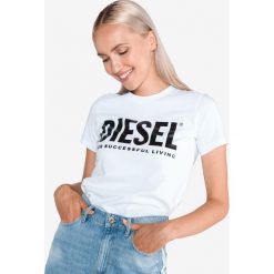 Diesel T-Sily-Wx Koszulka Biały. Białe koszulki damskie Diesel, s, z nadrukiem, z bawełny, bez kołnierzyka. Za 214,95 zł.