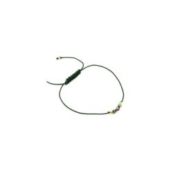 Bransoletka Zoizyt i Rubin Sznurek złoto. Zielone bransoletki damskie Brazi druse jewelry, z nylonu, z rubinem, złote. Za 70,00 zł.