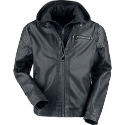 Kurtki męskie: Black Premium by EMP Hooded Biker Jacket Kurtka czarny