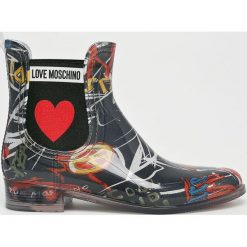 Love Moschino - Kalosze. Szare kalosze damskie Love Moschino, z gumy. Za 579,90 zł.