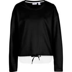 Bluza 2 w 1 bonprix czarny. Czarne bluzy damskie bonprix, bez wzorów, bez rękawów, bez kaptura. Za 49,99 zł.