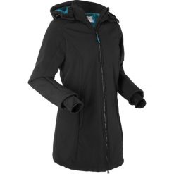Bomberki damskie: Długa kurtka softshell z polarem barankiem bonprix czarny