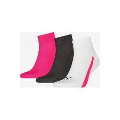 Puma 3-pack Skarpetki Czarny Różowy Biały. Różowe skarpetki damskie Puma, bez wzorów, z elastanu. Za 45,95 zł.