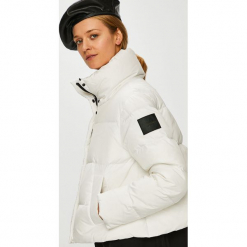 Calvin Klein - Kurtka puchowa. Szare bomberki damskie Calvin Klein, l, z materiału. Za 1399,00 zł.