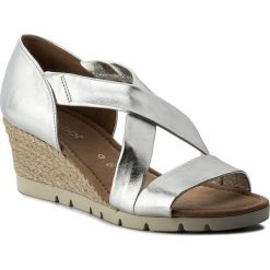 Espadryle GABOR - 62.853.10 Silber (Jute). Szare espadryle damskie marki Gabor, bez wzorów, ze skóry, bez obcasa, na obcasie. Za 429,00 zł.