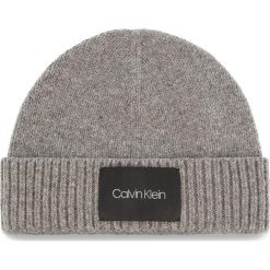 Czapka CALVIN KLEIN - Cuff Beanie K50K504093 013. Szare czapki męskie Calvin Klein, bez wzorów, z wełny. W wyprzedaży za 89,00 zł.