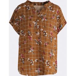Brązowa Bluzka You Got To Go. Pomarańczowe bluzki damskie marki Born2be, xxl, w kwiaty, bez kołnierzyka, z krótkim rękawem. Za 44,99 zł.