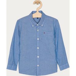Tommy Hilfiger - Koszula dziecięca 104-176 cm. Niebieskie koszule chłopięce TOMMY HILFIGER, bez wzorów, z elastanu, casualowe, bez kołnierzyka, z długim rękawem, długie. Za 249,90 zł.