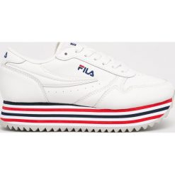 Fila - Buty Orbit Zeppa Stripe Wmn. Białe buty sportowe damskie Fila, ze skóry, sportowe. W wyprzedaży za 269,90 zł.